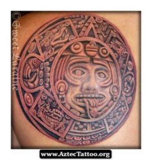 Best Aztec Sun Grey Ink Tattoo