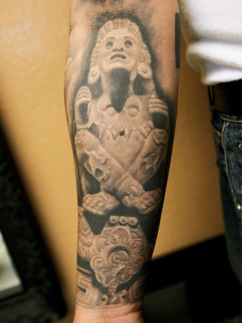 Forearm Aztec Tattoo