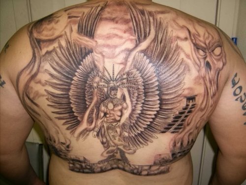 Aztec Upperback Tattoo