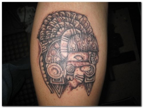 Aztec Head Tattoo