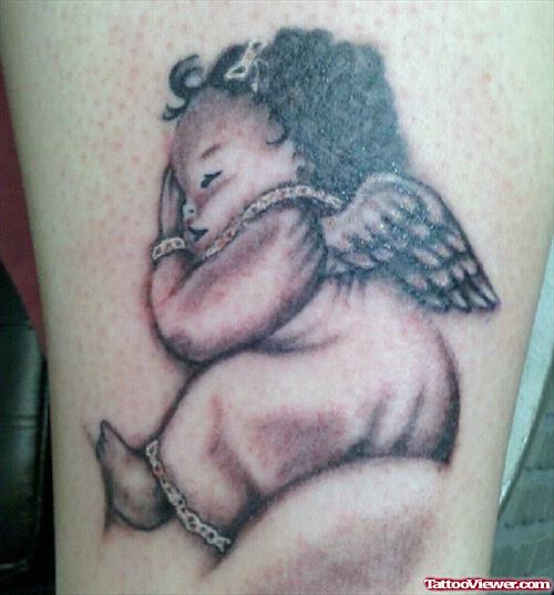 Sleeping Baby Angel Girl Tattoo