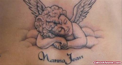 Sleeping Baby Angel Tattoo