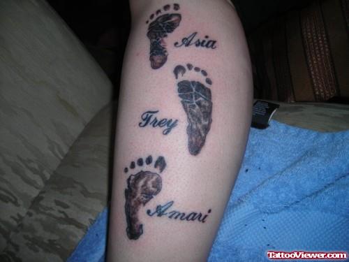 Baby Footprints Tattoo On Left Arm
