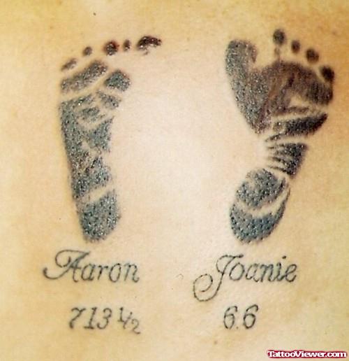 Aaron Joanie Memorial Baby Footprints Tattoo