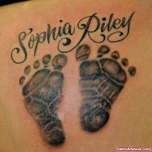 Sophia Riley Footprints Tattoos On Back