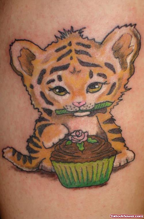 Colored Baby Tiger Tattoo