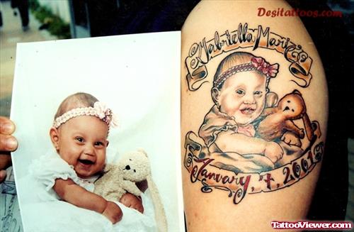 Beautiful Baby Girl Memorial Tattoo