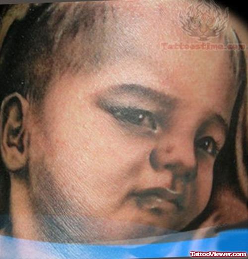 Baby Face Closeup Tattoo