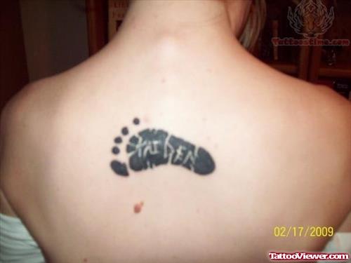 Baby Foot Print Tattoo On Back