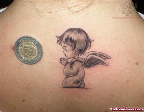 Baby Angel Tattoo On Back Body