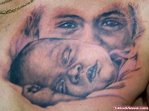Mother And Baby Tattoo