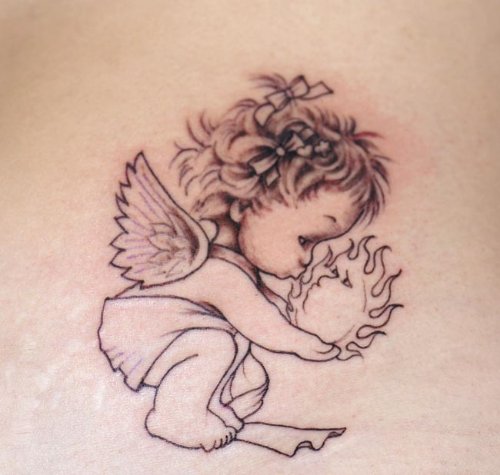 Babu Angel Kissing Tattoio