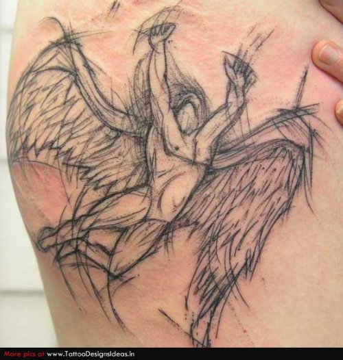 Flying Baby Angel Tattoo