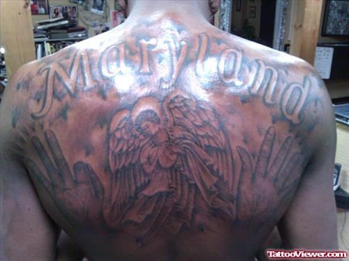 Marylang angel Back Tattoos For Men