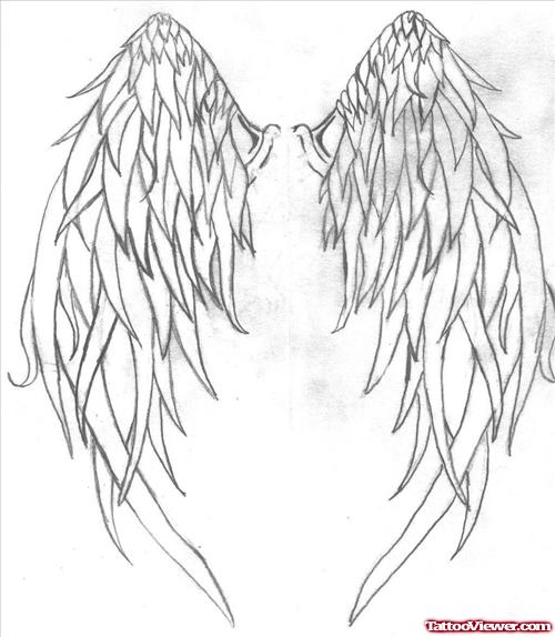 Amazing Angel Wings Back Tattoo Design
