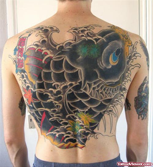 Japanese Koi Full Back Tattoo For Men