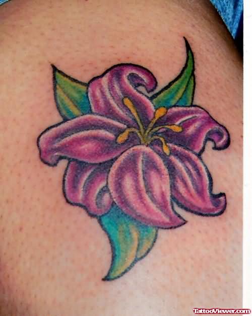 Lily Flower Back Tattoo