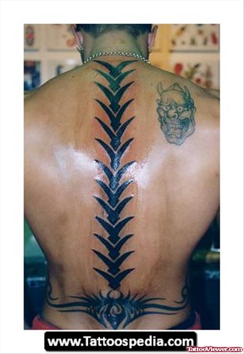 Spine and Lowerback Tribal Tattoos