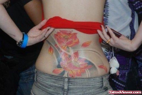 Japanese Flowers Back Tattoo