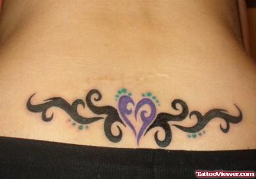Heart And Ribbon Tattoo On Lower back  Tattoo Designs Tattoo Pictures