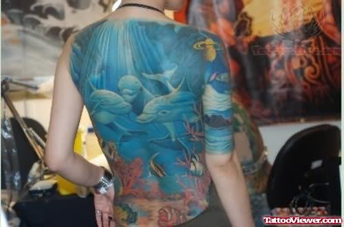 Dolphin Tattoos On Back