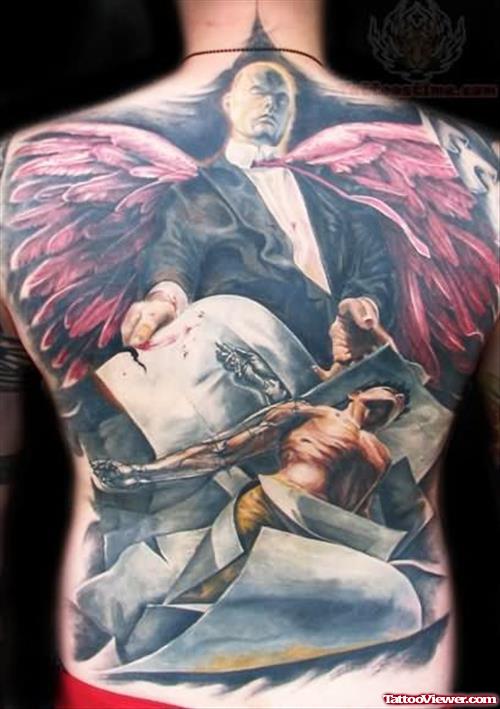 Winged Soldier Tattoo On Back