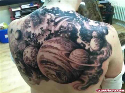 Planets Tattoo On Back