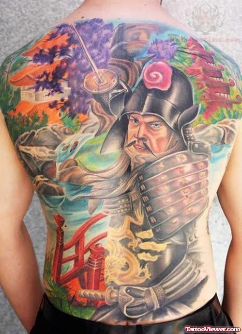 Soldier Color Tattoo On Back
