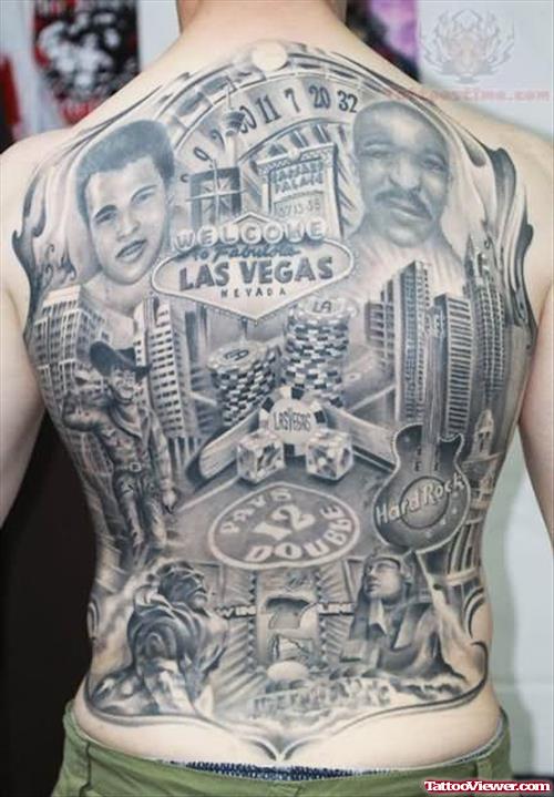 Las Vegas Tattoo On Back