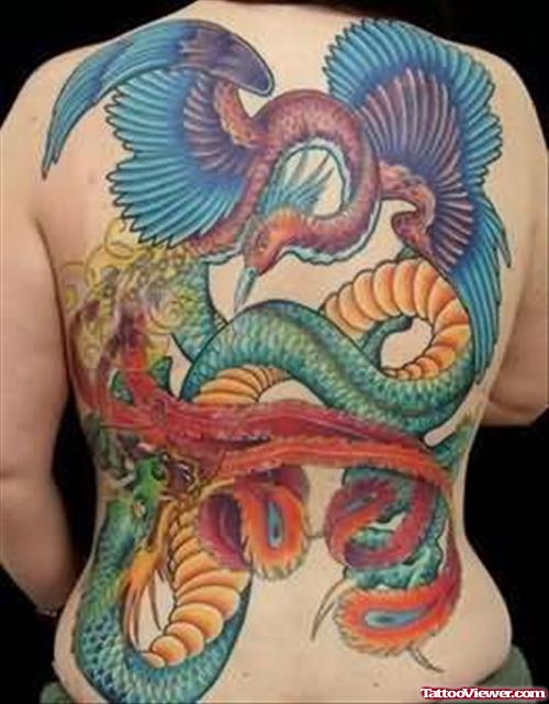 Phoenix Tattoo For Back