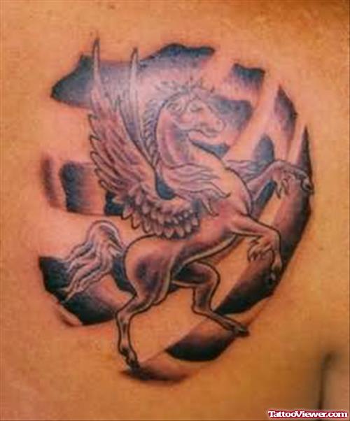 Unicorn Tattoo Image On Back