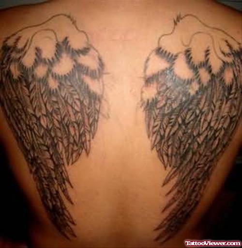 Angel Wings Tattoo Design On Back