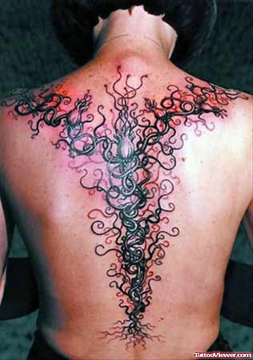 Blackish Spine Tattoo