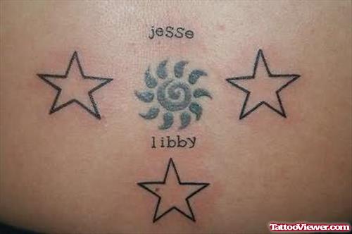 Stars Tattoo On Back