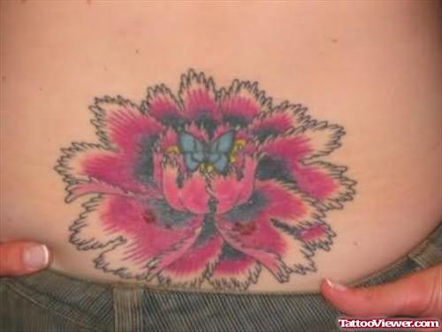 Blooming Flower Back Tattoo