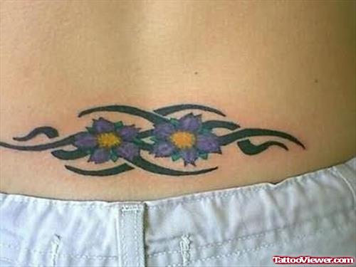 Pretty Flowers Tattoo On Back