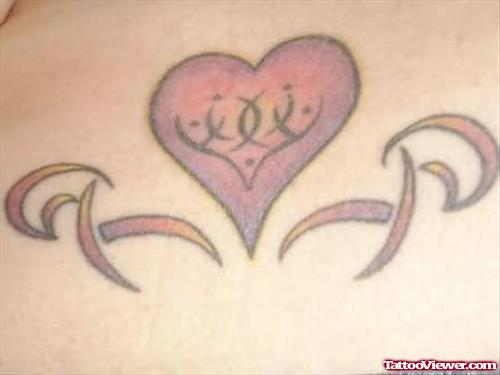 Simple Heart Back Tattoo