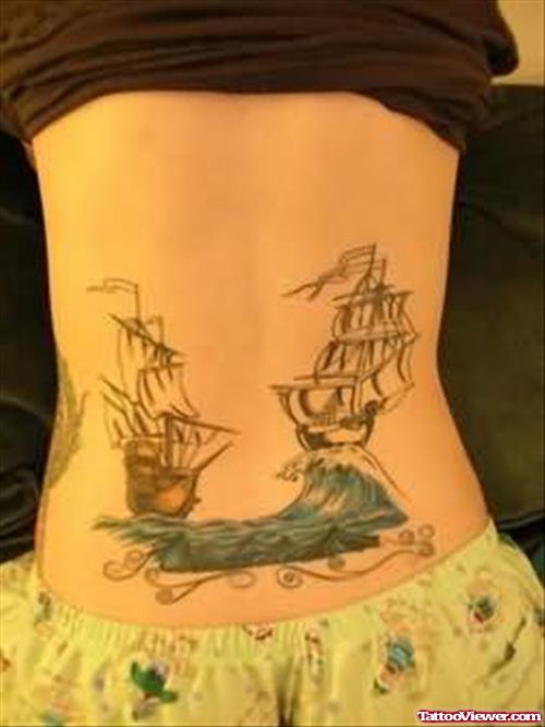 Sailing Ships Back Tattoo