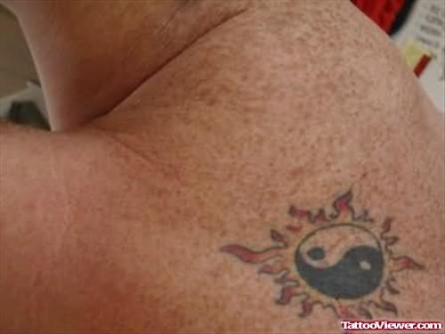 Yin Yang Charming Tattoo On Back