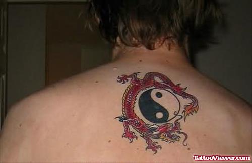 Yin Yang Lizard Tattoo On Back