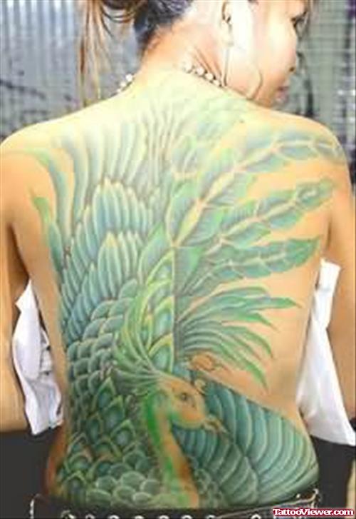 Peacock Back Tattoo Design