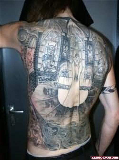 Unique & Wonderful Back Tattoo