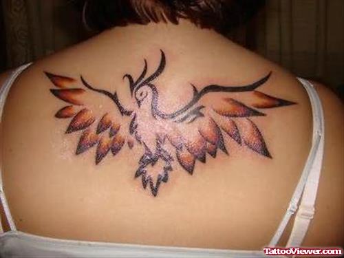 Phoenix Bird Tattoo On Back