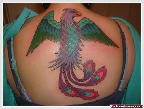Phoenix Coloured Tattoo On Back