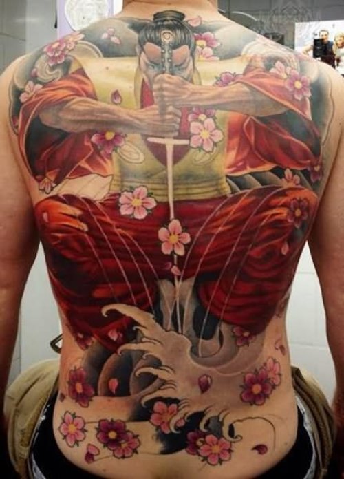 Sakuja Japanese Tattoo On Back