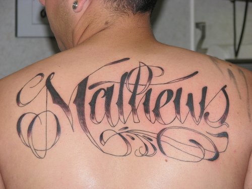 Mathew Back Tattoo For Men