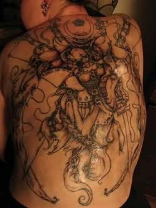 Deadly Evil Back Tattoo