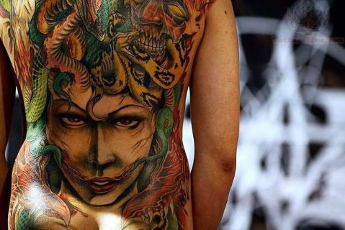 Medusa Tattoo On Back