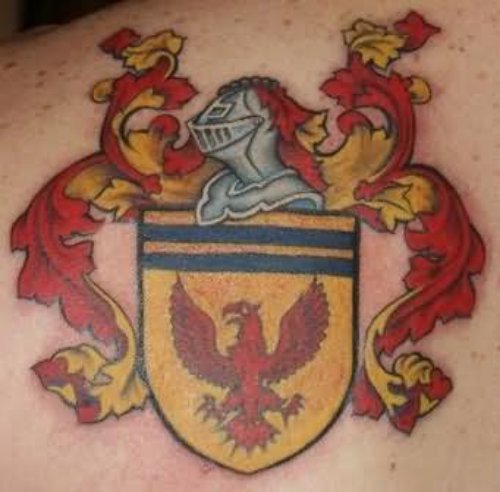Family Crest Tattoo Design On Back