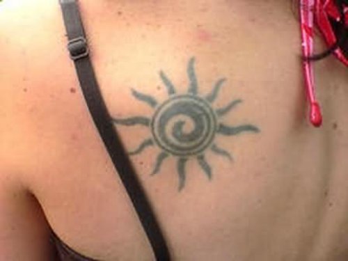 Latest Sun Tattoo On Back